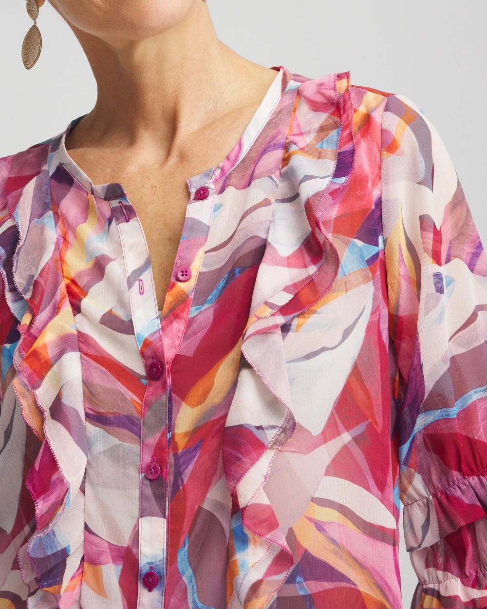 トップス crinkle crinkle crink frill blouse Ruffleneck Crinkle Top For Women | Factory